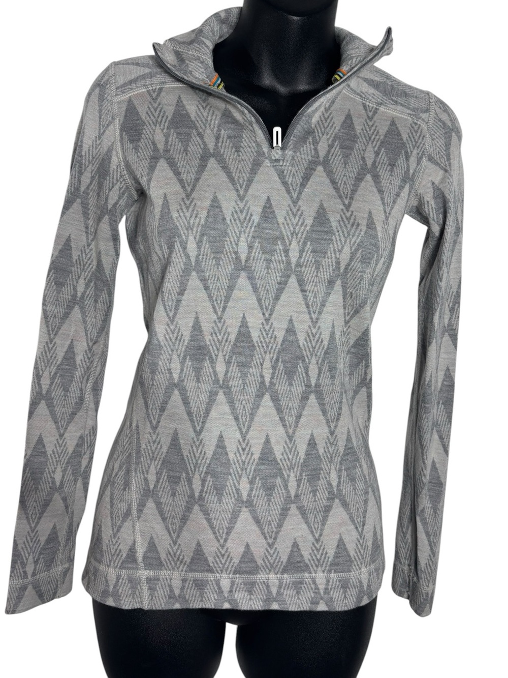Smartwool women’s xs merino wool 250 baselayer pattern quarter zip pullover